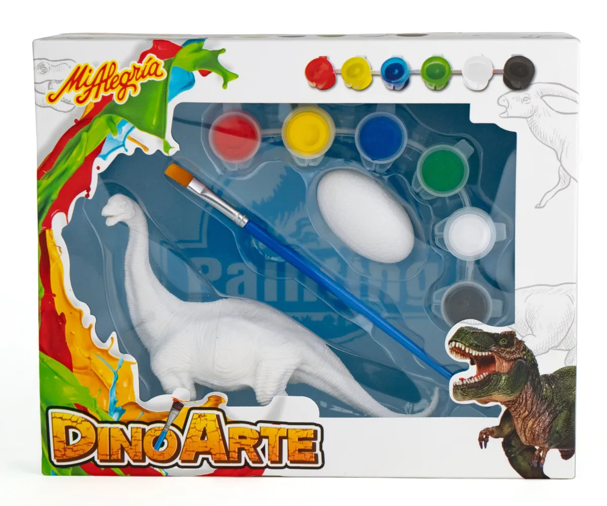 Dino Arte. Pinta a tu dinosaurio favorito y lleva a volar a tu imaginación. ¿Los dinosaurios tienen plumas? Tú lo decides con Dino Arte Mi Alegría. Dinosaurio: Cuello Largo.*Mi Alegria mexico Fashion
